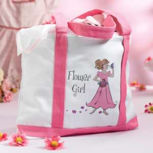 Flower Girl Large Canvas Tote Bag Flower girl gift  