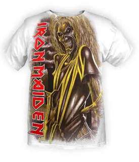 Iron Maiden Big Eddie Yellow Lit Killers Monster Skeleton T Shirt NWT 