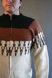   BIG LEBOWSKI SWEATER S M Cowichan Wool Handmade Mexico Jacket Cardigan