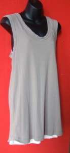 JAMES PERSE taupe/ivory cotton knit tank dress NWT 1XS SMALL  