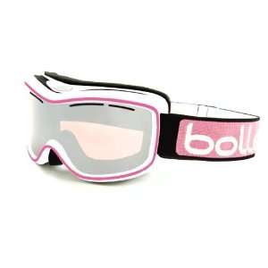  Bolle Monarch Goggles, Shiny White/Pink, Vermillion Gun Lens 