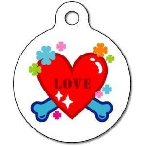  Love Heart and Bones Pet ID Tag for Dogs and Cats   Dog 