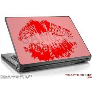  Large Laptop Skin Big Kiss Lips Red on Pink Electronics
