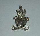 925 Sterling Silver Moveable Teddy Bear Pendant NEW