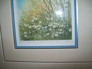   original print signed Arnold Alaniz October Hills and Autumn Birches