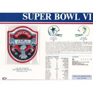 1971 Dallas Cowboys vs Miami Dolphins NFL Super Bowl 6 (VI) 1972 Roger 