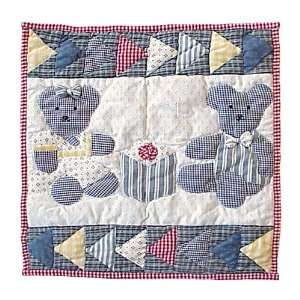   bedding Blue Teddy Bear Crib Toss Pillow 12x16