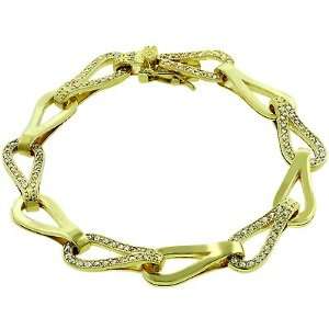  Goldtone Interlocking Teardrop Bracelet Glitzs Jewelry