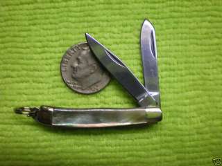 Miniature Trapper Pearl Black Lip pocket knife 1V82NC  