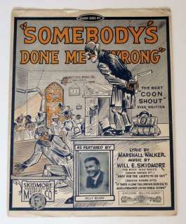   ME WRONG Coon Shout 1918 Sheet Music Historic Black Memorabilia  