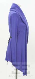 Poleci Purple Knit & Black Tie Pillow Collar Wrap Top Size Small, NEW 