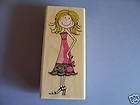 PENNY BLACK RUBBER STAMPS GINGER GIRL LACE DRESS 2008  