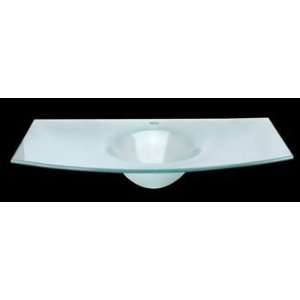 Glass Countertop, Frosted Bowed Glass, Round Basin Countertop Sink