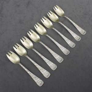   by Towle, Sterling Ice Cream Forks, Set of 8, Satin Finish Gilt Bowl