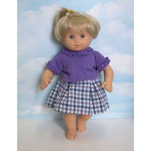  Purple Ruffled Shirt and Skirt Set. Fits 15 Dolls like 
