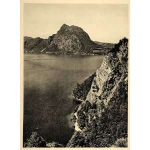   San Salvatore Lake Lugano Switzerland Swiss   Original Photogravure