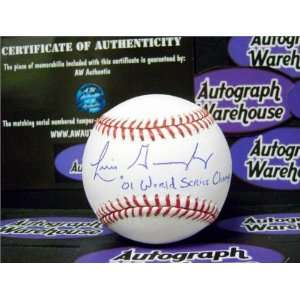  Luis Gonzalez Autographed Ball   inscribed 01 World Series 