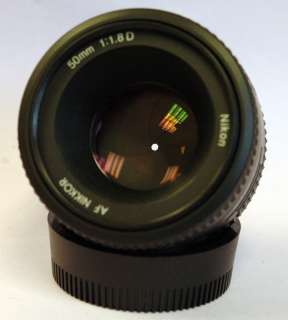 MInt Nikon Nikkor 50 mm f/1.8 AF D lens with filter, caps 