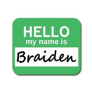  Braiden Hello My Name Is Mousepad Mouse Pad