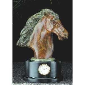    Horse Head Clock, Brass, tarnish proof, RQ225