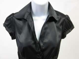 ZARA Black Short Sleeve Shirt Blouse Top Sz XS  