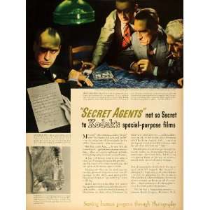  1943 Ad Eastman Kodak Infrared Film Secret Agents Spies 