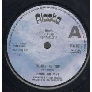   TO YOU 7 INCH (7 VINYL 45) UK ALASKA 1976 JOANNE WILLIAMS Music