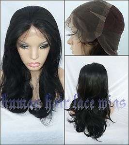 Customize Body Wave Full Lace Wig Indian Remy Human Hair #1 Jet Black 