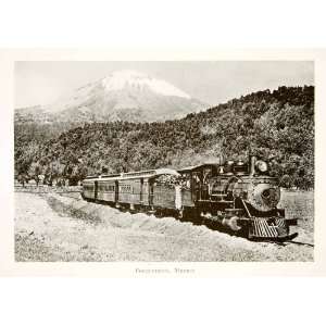  1913 Print Railroad Train Popocateptl Mexico Stratovolcano 