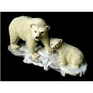  Polar Bear & Cub Standing On Ice Figure