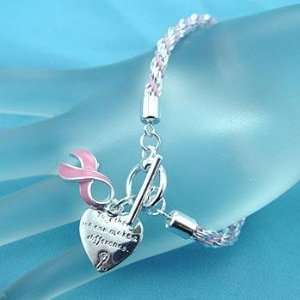  Bracelet ~ Breast Cancer/Pink Ribbon Awareness ~ (Rope 