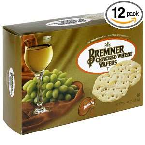 Bremner Wafers, Cracked Wheat, 4 Ounce Boxes (Pack of 12)  