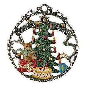  Frohes Fest Christmas Tree German Pewter Ornament