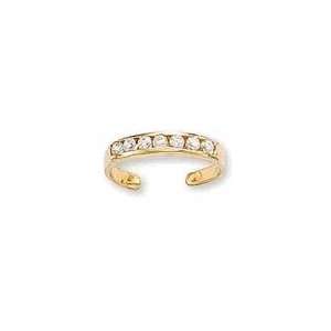   CZ Channel Band toe ring. 1.3 gr. weight, 3 mm band. 