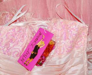 Betsey Johnson Cotton Tape on Woven Lace Strapless Dress Size 0 Blush 