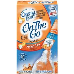 Crystal Light On The Go Drink Mix, Peach Tea, 10 Count (Pack of 9 