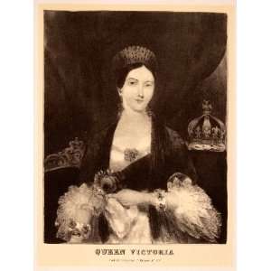 1942 Print Currier Ives Queen Victoria British Crown England Monarchy 