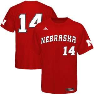  adidas Nebraska Cornhuskers #14 Scarlet Baseball Player T 