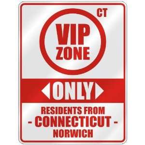   ZONE  ONLY RESIDENTS FROM NORWICH  PARKING SIGN USA CITY CONNECTICUT