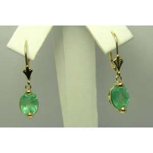 Classic Colombian Emerald Dangle Earrings 3.80cts 