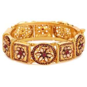  Taara Mughal Collection Chunky Gold Flowered Bangle 