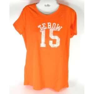  Denver Broncos Tim Tebow Womens Orange T Shirt   Size 