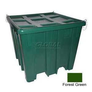  Bulk Un Container With Lid 47 1/2 X 47 1/2 X 40 1/2 Forest 