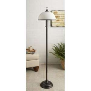  59 Contemporary Frosted Dome Floor Lamp with Black Trim 