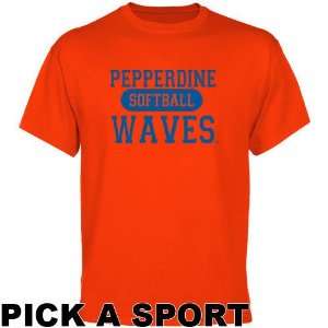  Pepperdine Waves Orange Custom Sport T shirt   Sports 
