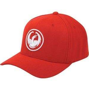  Dragon Icon Curve Hat   Medium/Large/Red Automotive