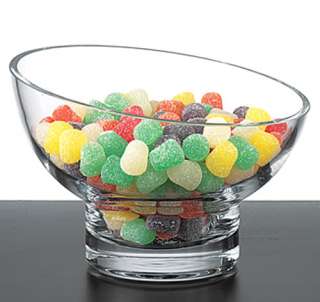   crystal candy bowl has a contemporary design and is 6 in diameter