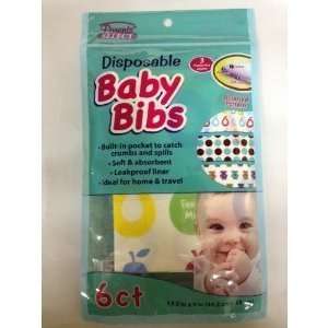  Disposable Baby Bibs   Ideal for Home & Travel,4 Pack of 6 