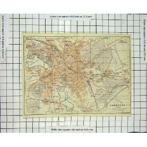  Antique Map Germany Street Plan Hannover Buchholz