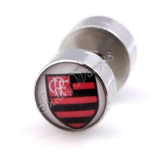   Steel Ear Stud Plug Football Club Badge Logo  Brazil CR Flamengo